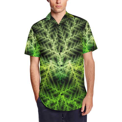 Evergreen Men's Short Sleeve Shirt with Lapel Collar (Model T54)