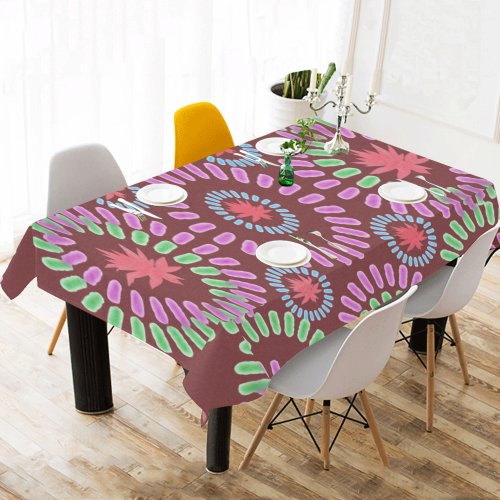 abstract Q 27 Cotton Linen Tablecloth 60"x120"