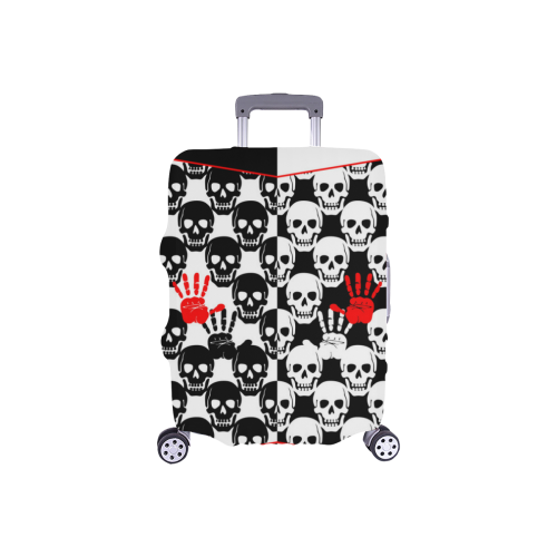 Skulls and Hands - black and white II Luggage Cover/Small 18"-21"