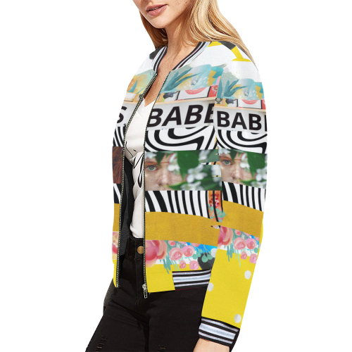 PiccoGrande Arts Babe All Over Print Bomber Jacket for Women (Model H21)