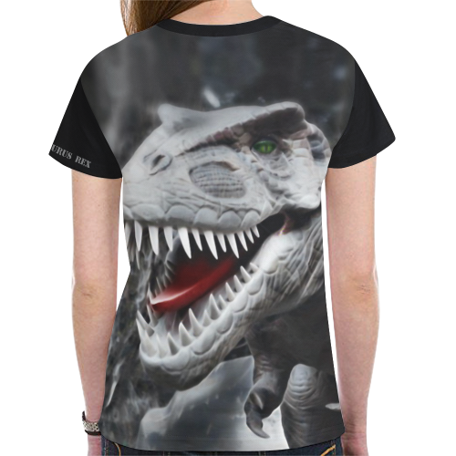 Tyrannosaurus Rex Dinosaurs - Soft Black New All Over Print T-shirt for Women (Model T45)