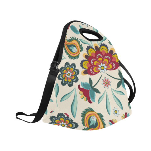 Awesome Batik Floral Neoprene Lunch Bag/Large (Model 1669)