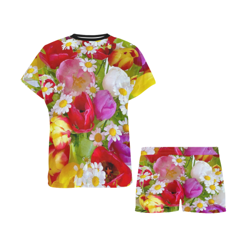flowers Women's Short Pajama Set