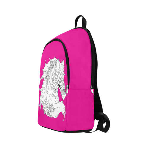 Color Me Sugar Skull Horse Pink Fabric Backpack for Adult (Model 1659)