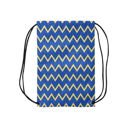 Chevron Jaune/Bleu Small Drawstring Bag Model 1604 (Twin Sides) 11"(W) * 17.7"(H)
