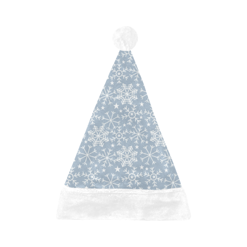 Snowflakes Stars pattern White Blue Santa Hat