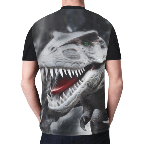 Tyrannosaurus Rex Dinosaurs - Soft Black New All Over Print T-shirt for Men (Model T45)