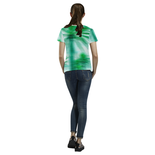 Palm Beach All Over Print T-shirt for Women/Large Size (USA Size) (Model T40)