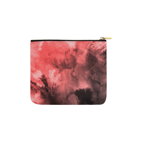 Red and Black Watercolour Carry-All Pouch 6''x5''