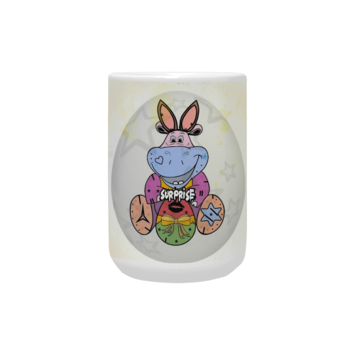 Surprise Hippo by Nico Bielow Custom Ceramic Mug (15OZ)