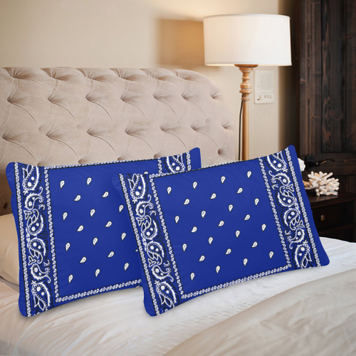 KERCHIEF PATTERN BLUE Custom Pillow Case 20"x 30" (One Side) (Set of 2)