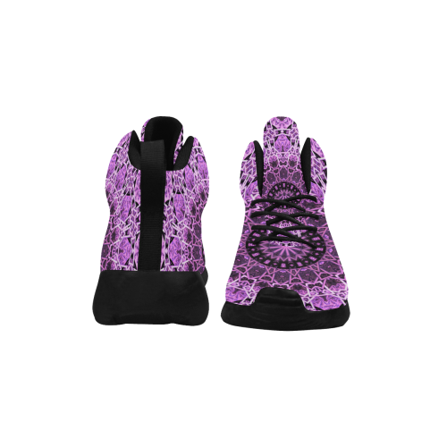 Pink and Black Mandala Women's Chukka Training Shoes/Large Size (Model 57502)