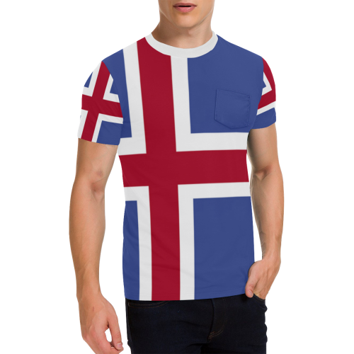 ICELAND Men's All Over Print T-Shirt with Chest Pocket (Model T56)