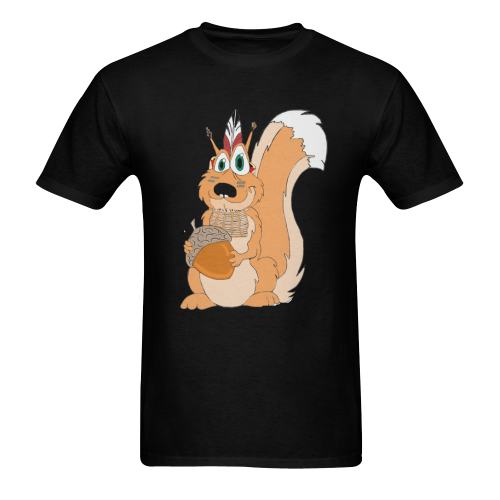 Indian Squirrel Black Men's T-shirt in USA Size (Front Printing Only) (Model T02)
