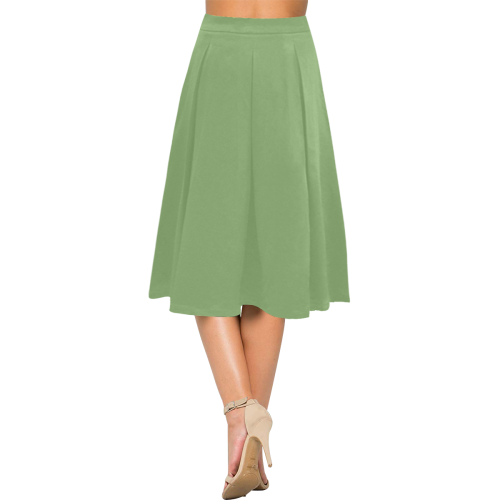 color asparagus Aoede Crepe Skirt (Model D16)