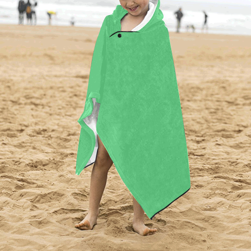 color Paris green Kids' Hooded Bath Towels
