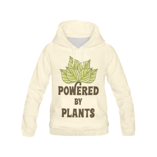 Powered by Plants (vegan) All Over Print Hoodie for Women (USA Size) (Model H13)