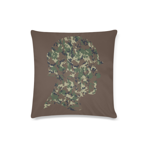 Forest Camouflage Soldier on Brown Custom Zippered Pillow Case 16"x16"(Twin Sides)