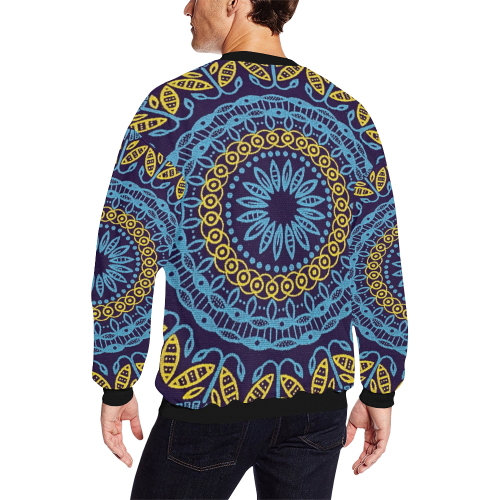 MANDALA PLANETS ALIGN All Over Print Crewneck Sweatshirt for Men/Large (Model H18)