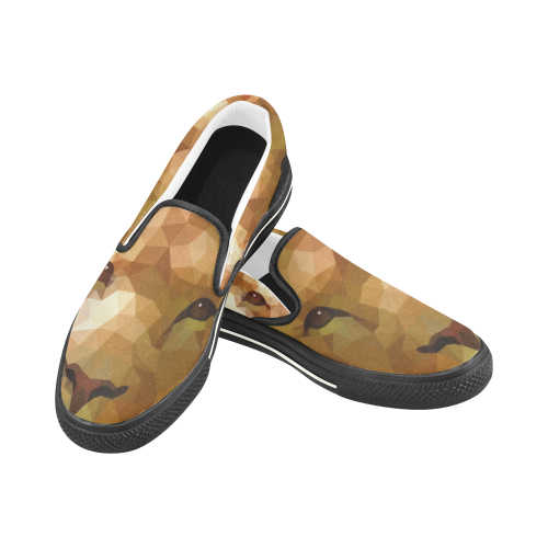 Polymetric Lion Women's Slip-on Canvas Shoes (Model 019)