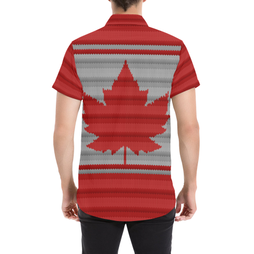 Canada Souvenir Plus Size Shirts Winter Men's All Over Print Short Sleeve Shirt/Large Size (Model T53)