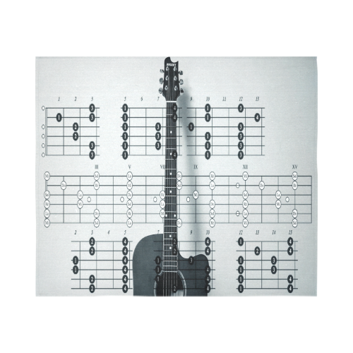 Guitar Chords Cotton Linen Wall Tapestry 60"x 51"