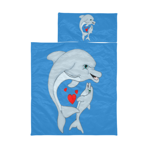 Dolphin Love Turquoise Kids' Sleeping Bag