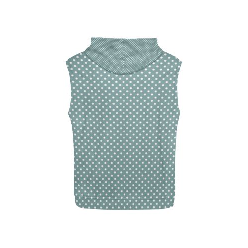 Silver blue polka dots All Over Print Sleeveless Hoodie for Kid (Model H15)