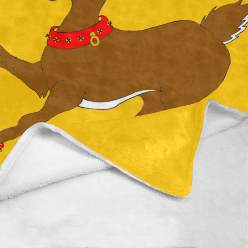 Christmas Reindeer Yellow Ultra-Soft Micro Fleece Blanket 40"x50"