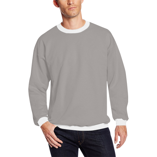 Ash Men's Oversized Fleece Crew Sweatshirt/Large Size(Model H18)