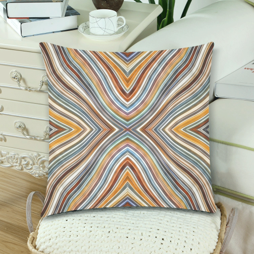Wild Wavy X Lines 05 Custom Zippered Pillow Cases 18"x 18" (Twin Sides) (Set of 2)