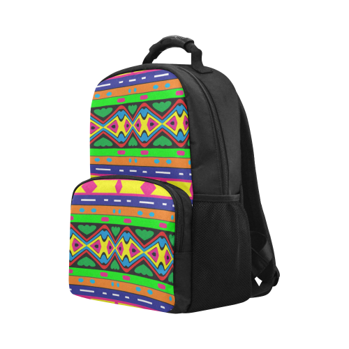 Distorted colorful shapes and stripes Unisex Laptop Backpack (Model 1663)