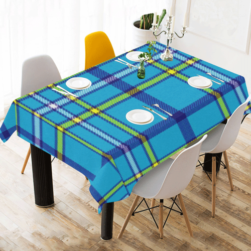 ALASKA TARTAN Cotton Linen Tablecloth 60" x 90"
