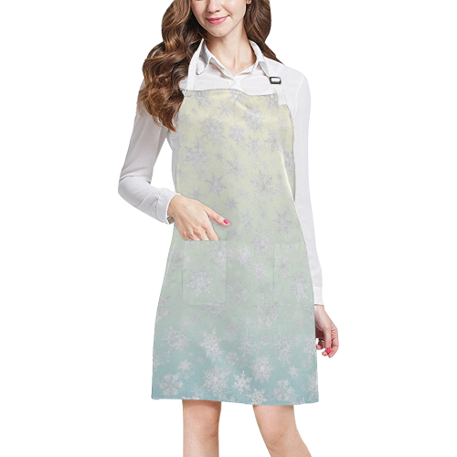 Frosty Day Snowflakes on Misty Sky All Over Print Apron