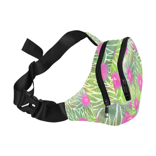 Pink Ice Plant Flowers. Inspired by California. Fanny Pack/Small (Model 1677)