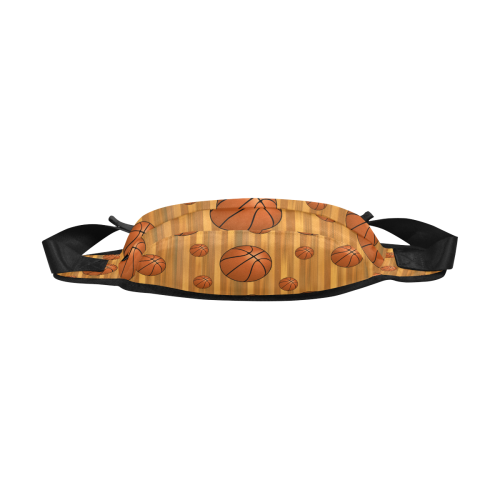 Basketballs with Wood Background Fanny Pack/Large (Model 1676)
