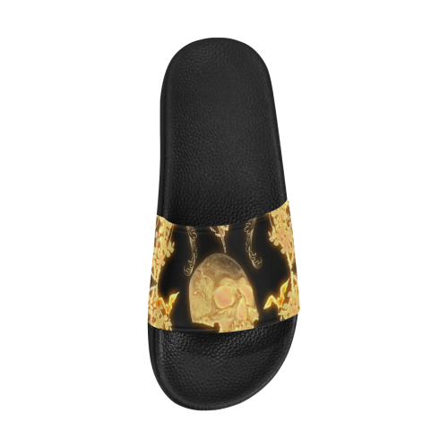 Yellow skull Women's Slide Sandals (Model 057)