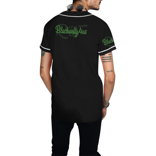 New Dark Green & Black By RW All Over Print Baseball Jersey for Men (Model T50)