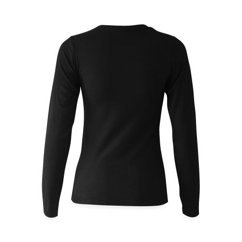Finger Heart / Black Sunny Women's T-shirt (long-sleeve) (Model T07)