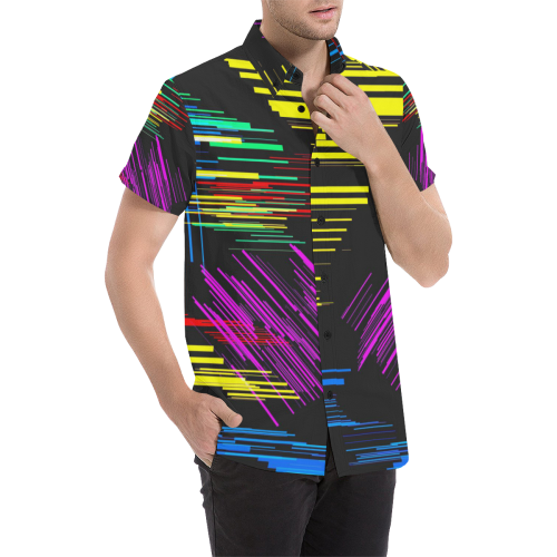 New Pattern factory 2A by JamColors Men's All Over Print Short Sleeve Shirt (Model T53)