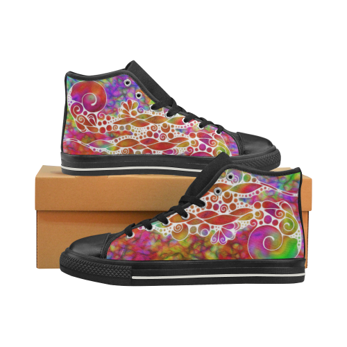 Sketching Art - Power Ornaments 1 Women's Classic High Top Canvas Shoes (Model 017)
