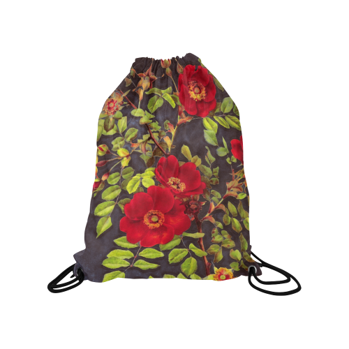 flowers #flowers #pattern #flora Medium Drawstring Bag Model 1604 (Twin Sides) 13.8"(W) * 18.1"(H)