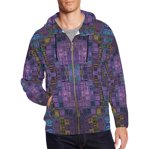 Expand Your Mind All Over Print Full Zip Hoodie for Men/Large Size (Model H14)