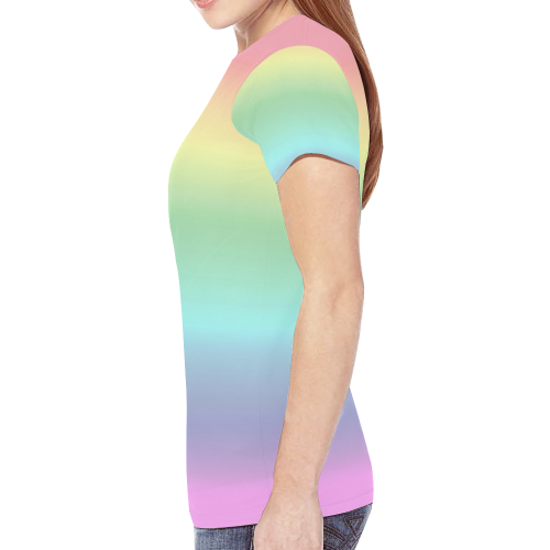 Pastel Rainbow New All Over Print T-shirt for Women (Model T45)