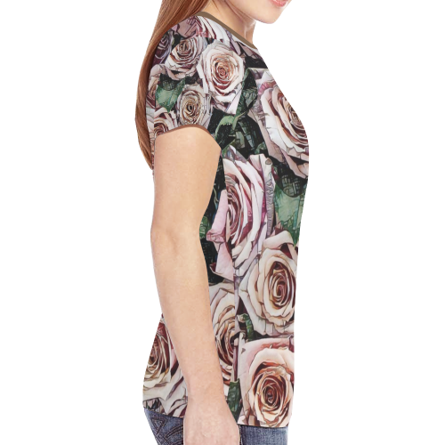 Impression Floral 9196 by JamColors New All Over Print T-shirt for Women (Model T45)