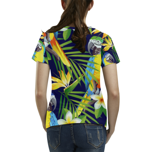 Parrot All Over Print T-Shirt for Women (USA Size) (Model T40)