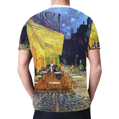 Vincent Willem van Gogh - Cafe Terrace at Night New All Over Print T-shirt for Men/Large Size (Model T45)