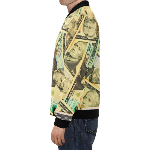 US DOLLARS All Over Print Bomber Jacket for Men/Large Size (Model H19)