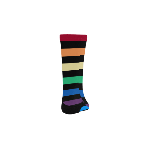 Rainbow Stripes with Black Kids' Custom Socks