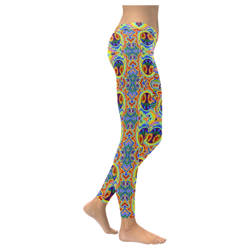 peace art design Women's Low Rise Leggings (Invisible Stitch) (Model L05)